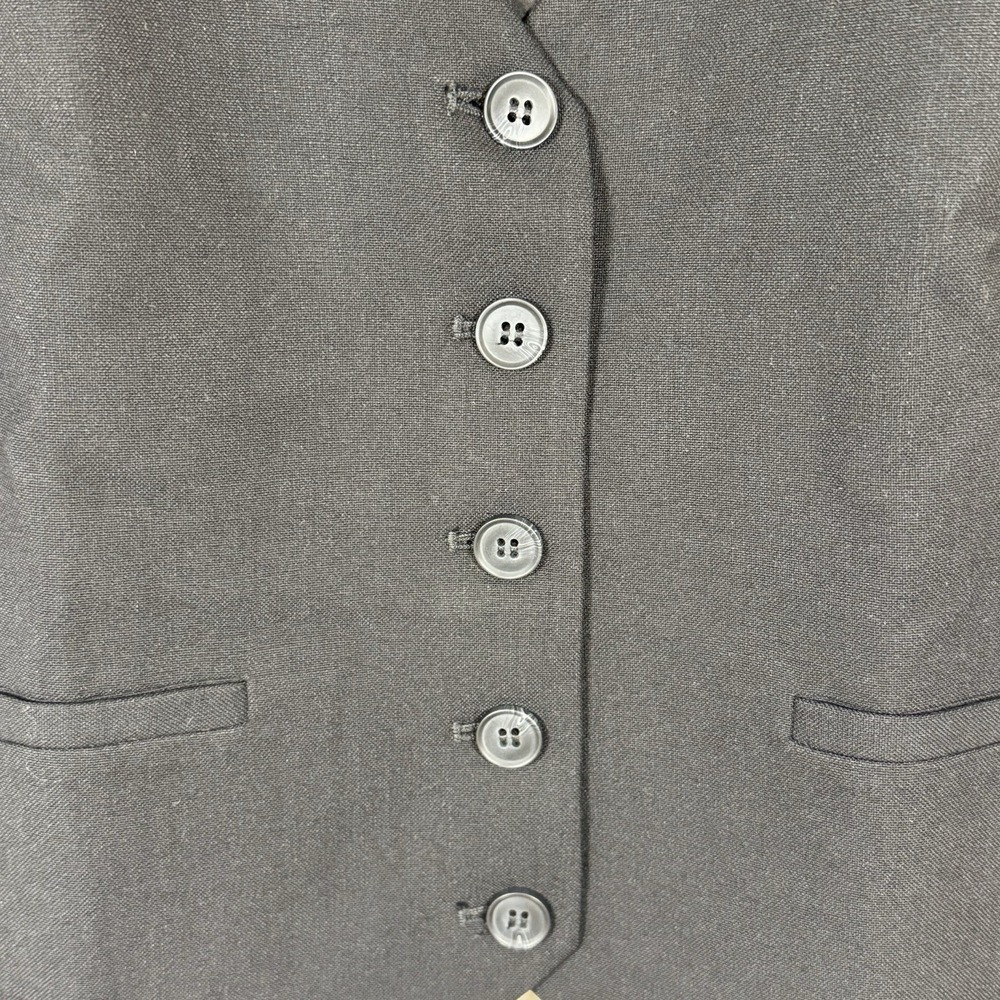 NWT Nordstrom Women's Black Tailored Waistcoat Vest Button Front Career Size M - Picture 4 of 9